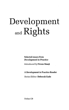 Development and Rights Development and Rights