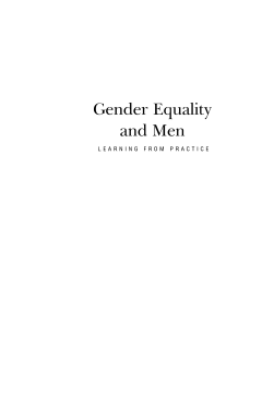 Gender Equality and Men Gender Equality and Men