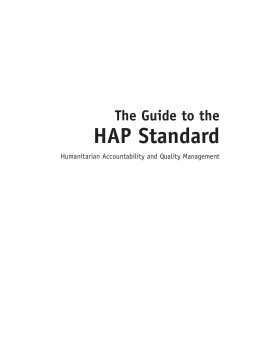 The Guide to the HAP Standard The Guide to the HAP Standard