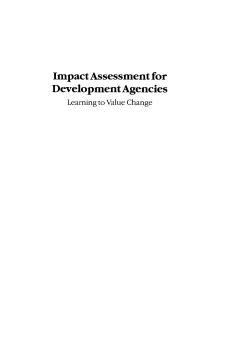 Impact Assessment for Development Agencies Impact Assessment for Development Agencies