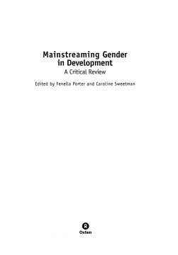 Mainstreaming Gender in Development