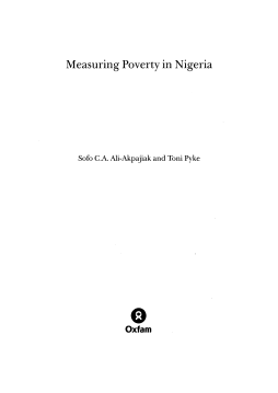 Measuring Poverty in Nigeria