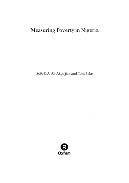 Measuring Poverty in Nigeria Measuring Poverty in Nigeria