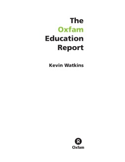 The Oxfam Education Report The Oxfam Education Report