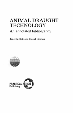 Animal Draught Technology Animal Draught Technology