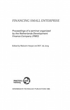 Financing Small Enterprise Financing Small Enterprise