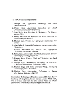Intermediate Technology in Botswana Intermediate Technology in Botswana