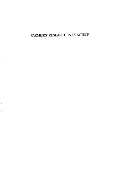 Farmers' Research in Practice Farmers' Research in Practice