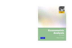 Econometric Analysis: International Edition Econometric Analysis: International Edition