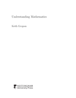 Understanding Mathematics Understanding Mathematics