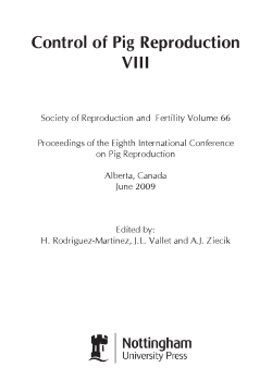 Control of Pig Reproduction VII Control of Pig Reproduction VII