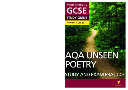 AQA English Literature Unseen Poetry Study and Exam Practice: York Notes for GCSE (9-1) AQA English Literature Unseen Poetry Study and Exam Practice: York Notes for GCSE (9-1)