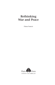 Rethinking War and Peace Rethinking War and Peace
