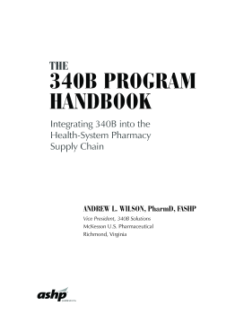The 340B Program Handbook: Integrating 340B into the Health-System Pharmacy Supply Chain