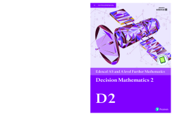 Edexcel AS and A level Further Mathematics Decision Mathematics 2 Textbook + e-book Edexcel AS and A level Further Mathematics Decision Mathematics 2 Textbook + e-book
