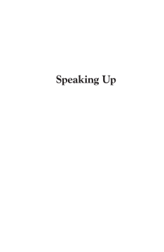 Speaking Up Speaking Up