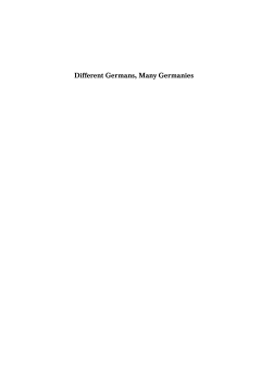 Different Germans, Many Germanies Different Germans, Many Germanies