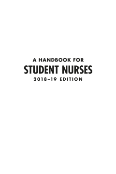 A Handbook for Student Nurses, 201819 edition A Handbook for Student Nurses, 201819 edition