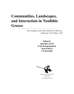 Communities, Landscapes, and Interaction in Neolithic Greece