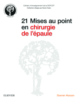 21 Mises au point en chirurgie de l'épaule 21 Mises au point en chirurgie de l'épaule