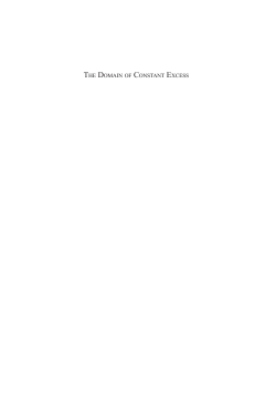 The Domain of Constant Excess The Domain of Constant Excess