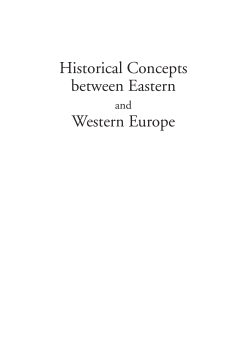 Historical Concepts Between Eastern and Western Europe Historical Concepts Between Eastern and Western Europe
