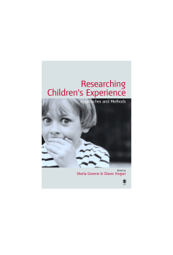 Researching children's experience: methods and approaches