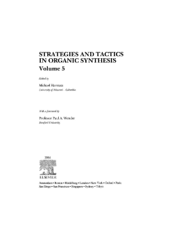 Strategies and Tactics in Organic Synthesis Strategies and Tactics in Organic Synthesis