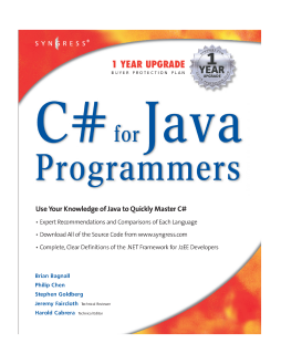 C# For Java Programmers C# For Java Programmers