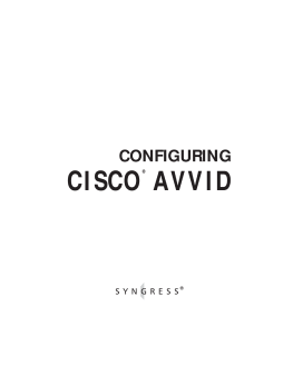 Configuring Cisco AVVID Configuring Cisco AVVID