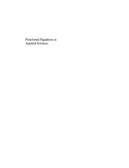 Functional Equations in Applied Sciences Functional Equations in Applied Sciences