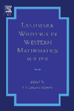 Landmark Writings in Western Mathematics 1640-1940 Landmark Writings in Western Mathematics 1640-1940