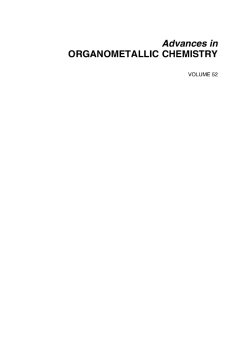Advances in Organometallic Chemistry Advances in Organometallic Chemistry