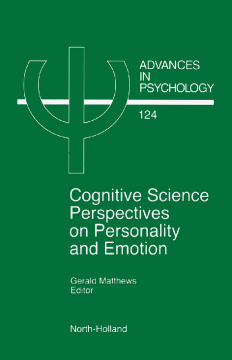Cognitive Science Perspectives on Personality and Emotion Cognitive Science Perspectives on Personality and Emotion