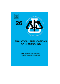 Analytical Applications of Ultrasound Analytical Applications of Ultrasound
