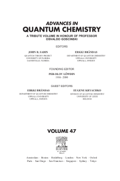 Advances in Quantum Chemistry Advances in Quantum Chemistry