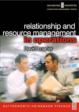 Relationship and Resource Management in Operations Relationship and Resource Management in Operations