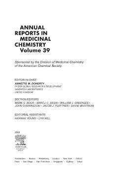 Annual Reports in Medicinal Chemistry Annual Reports in Medicinal Chemistry