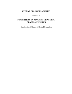 Frontiers in Magnetospheric Plasma Physics Frontiers in Magnetospheric Plasma Physics