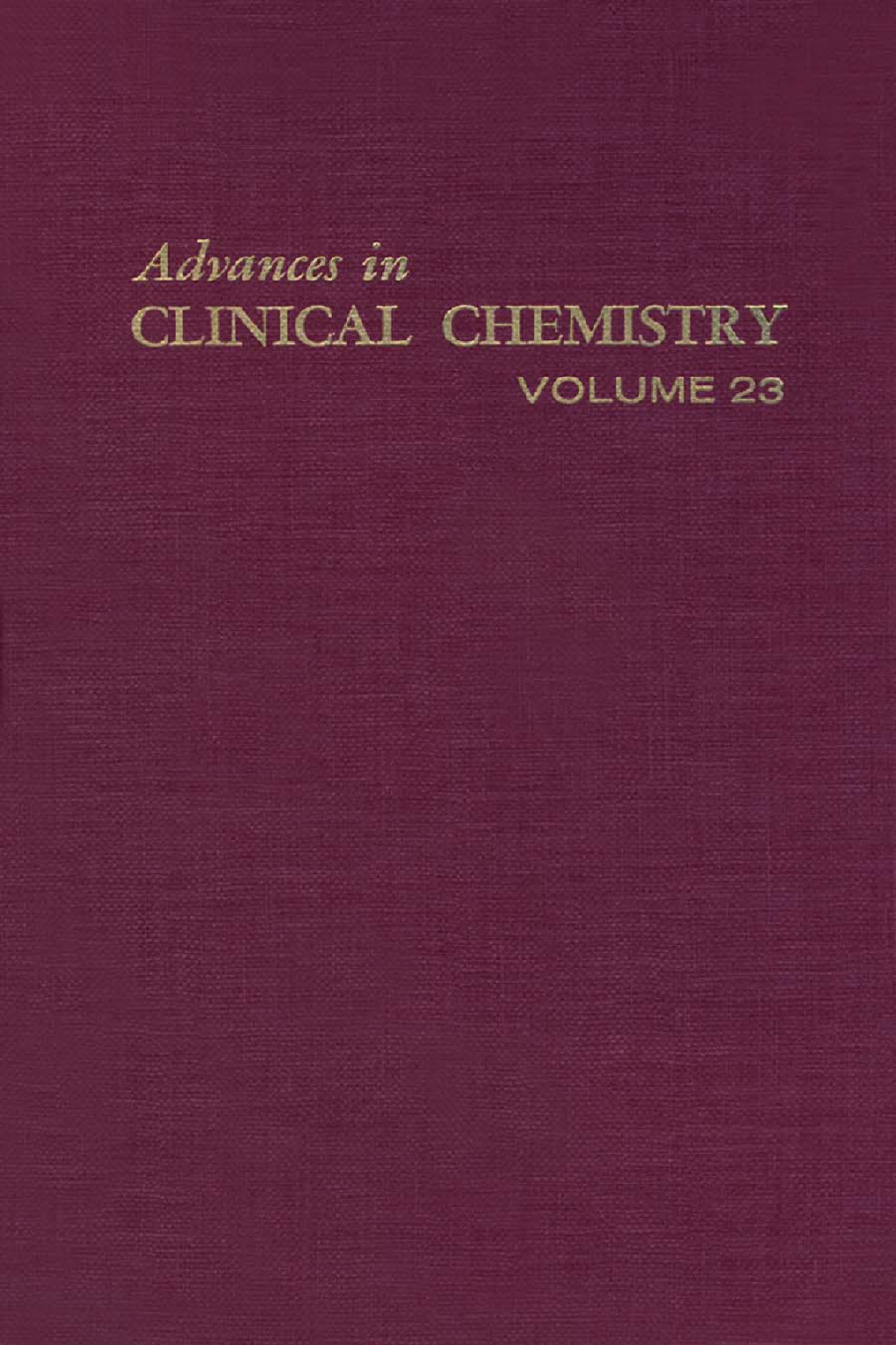 Advances in Clinical Chemistry