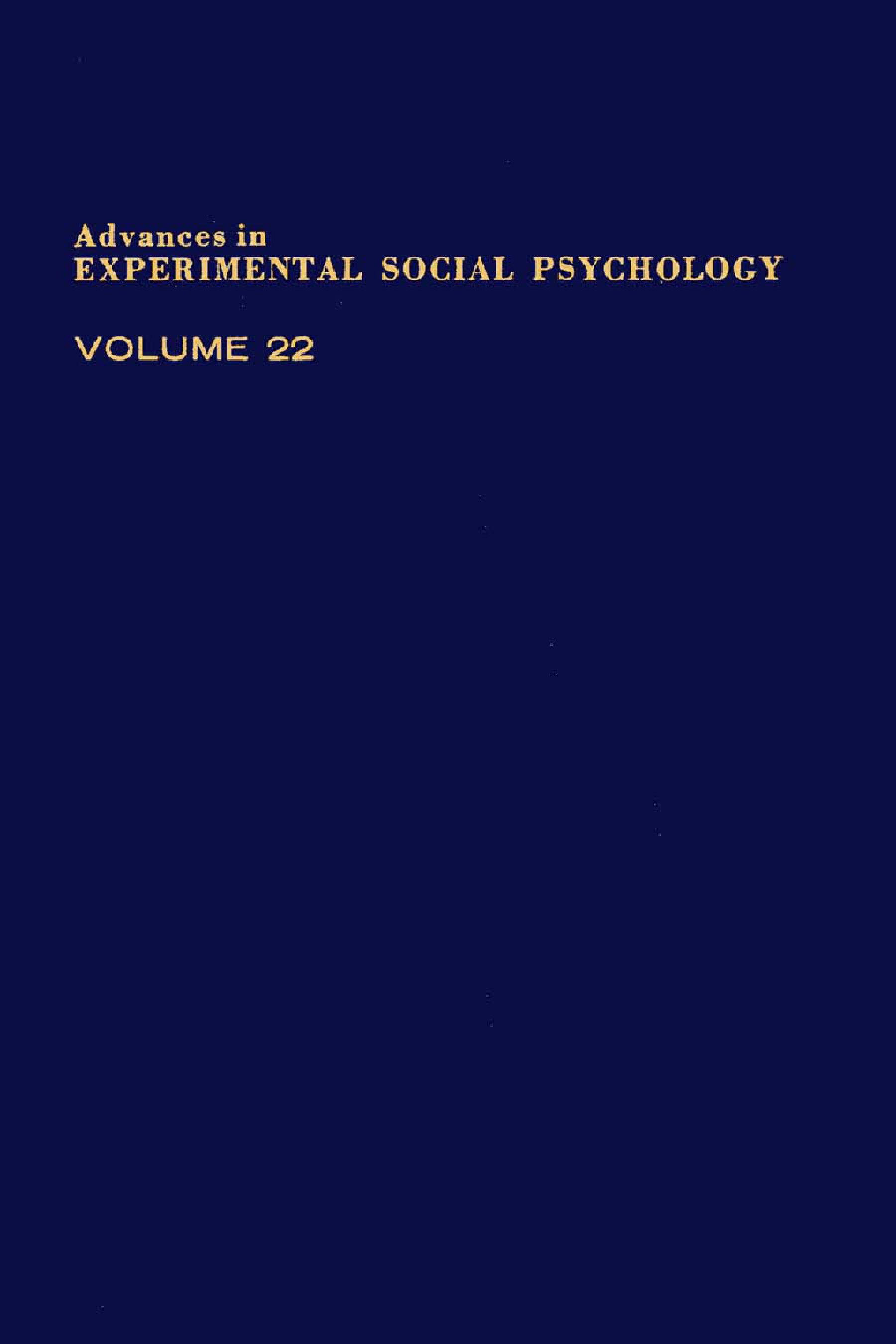 Advances in Experimental Social Psychology