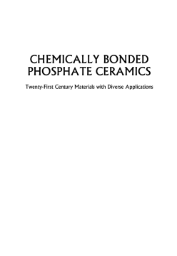 Chemically Bonded Phosphate Ceramics Chemically Bonded Phosphate Ceramics