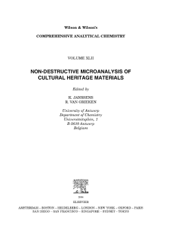 Non-destructive Micro Analysis of Cultural Heritage Materials Non-destructive Micro Analysis of Cultural Heritage Materials