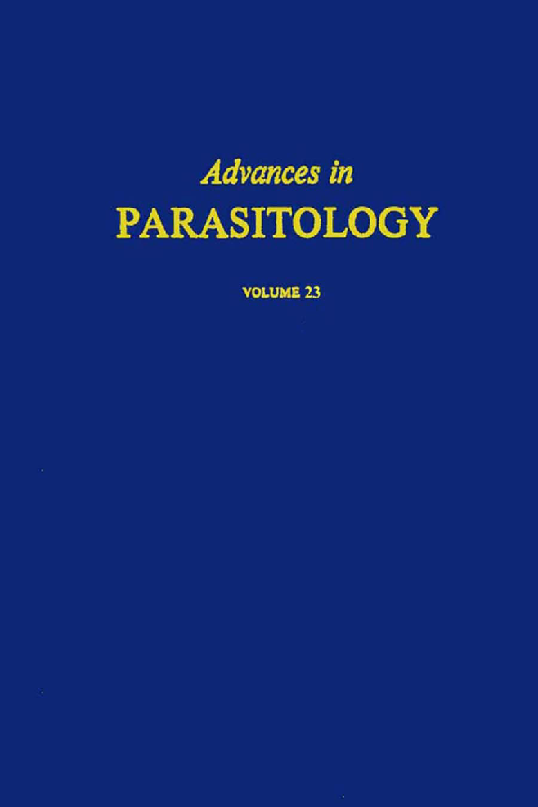 Advances in Parasitology