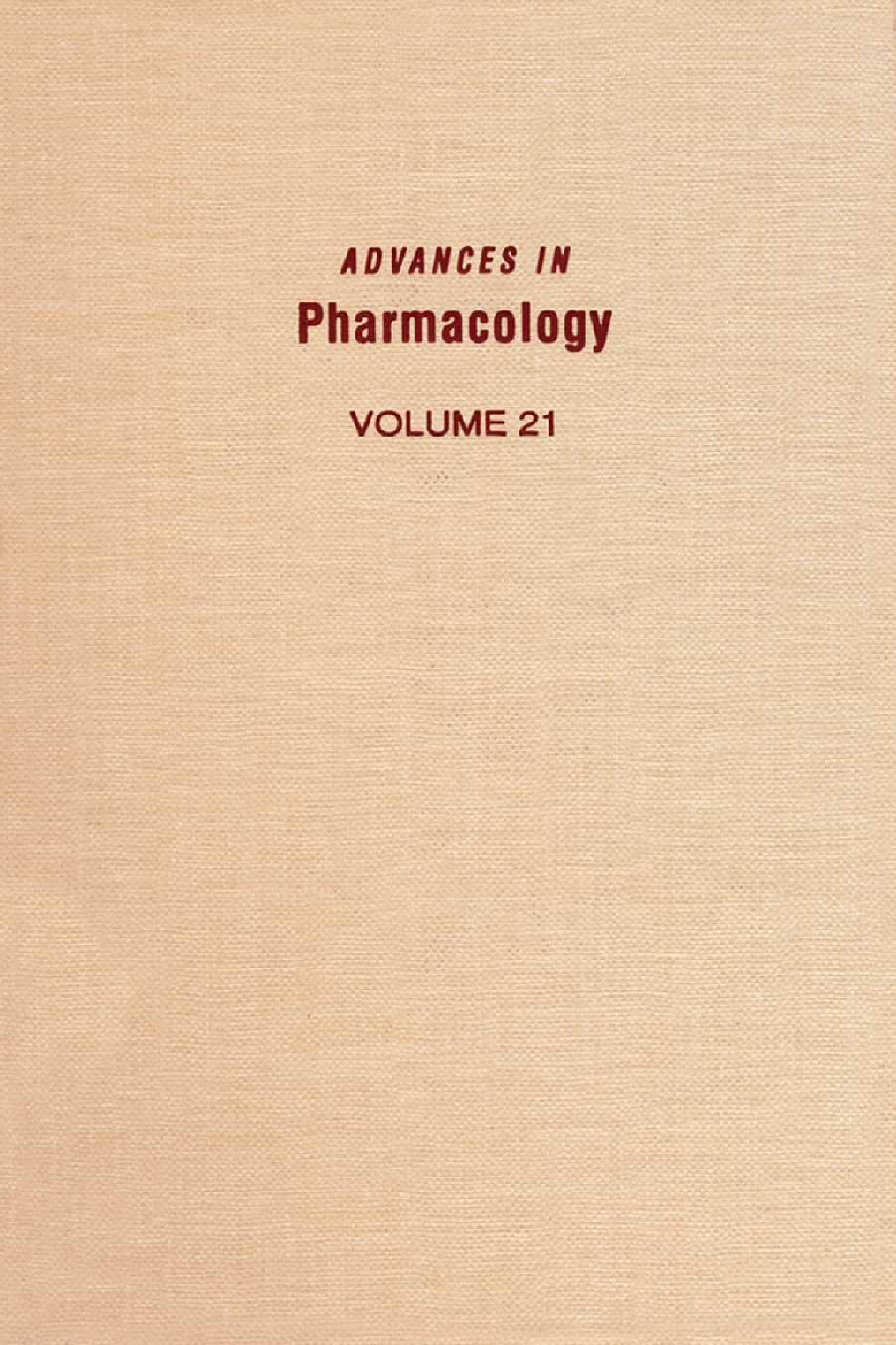 Advances in Pharmacology