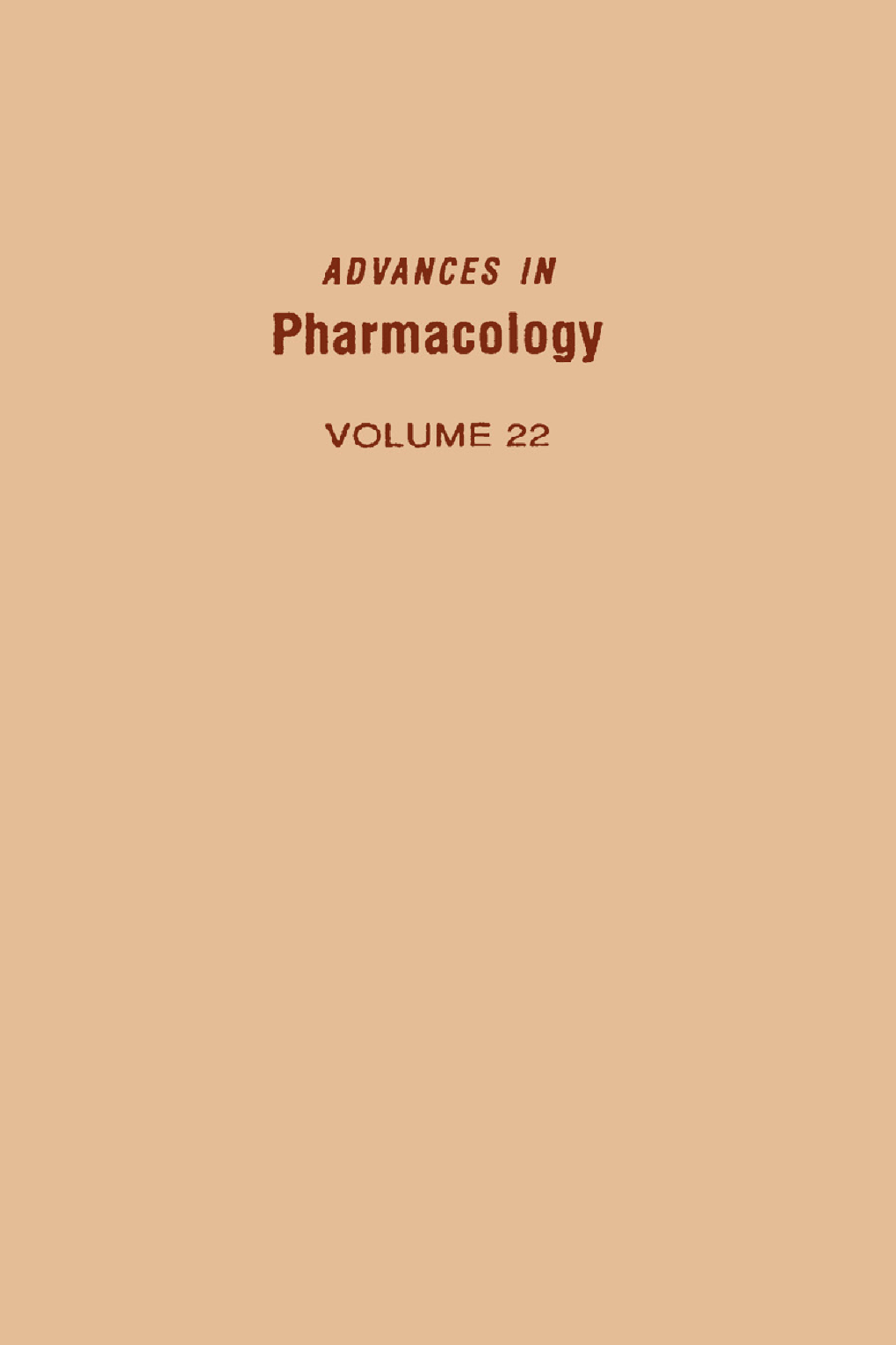 Advances in Pharmacology
