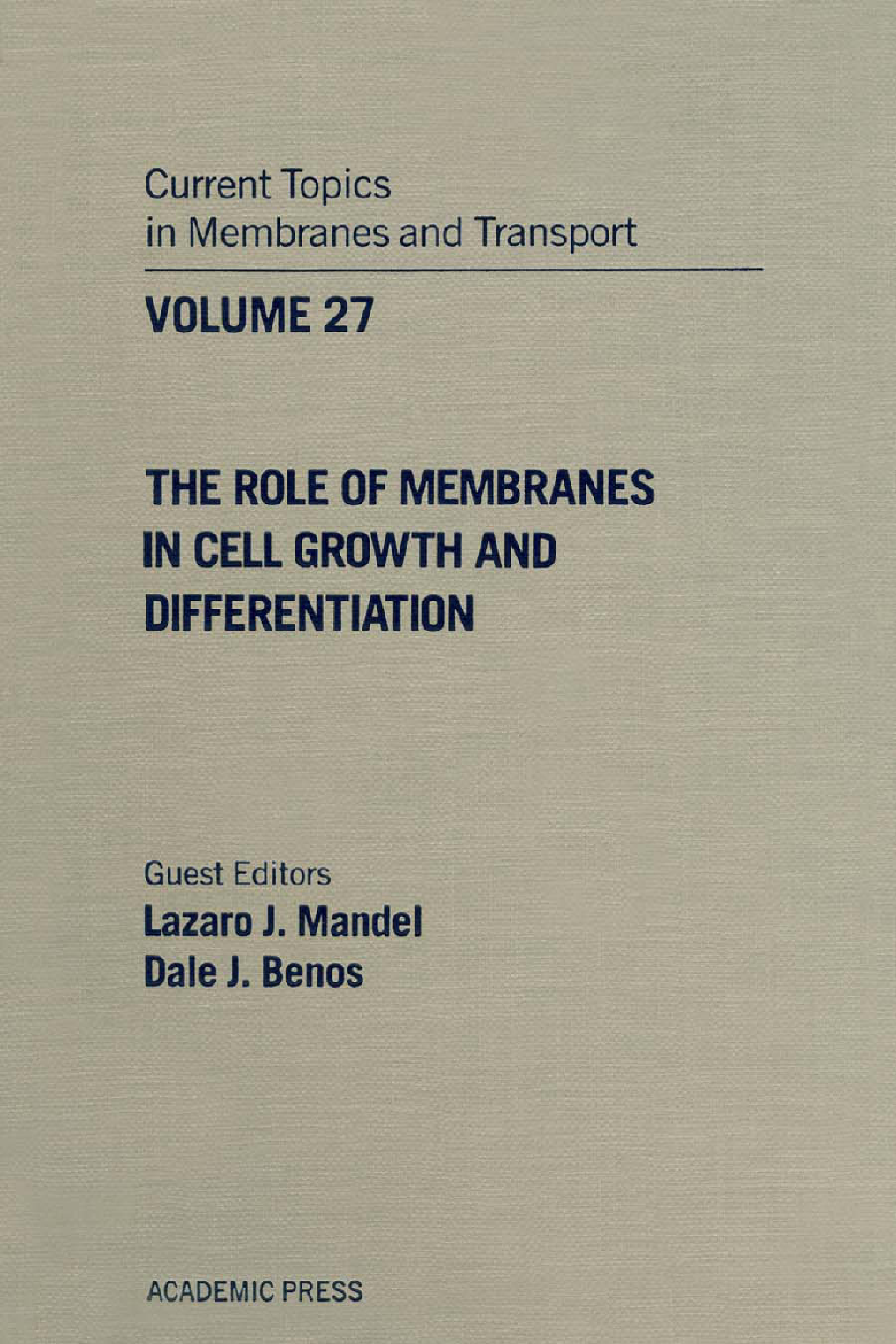 Current Topics in Membranes and Transport