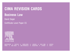 CIMA Revision Cards: Business Law CIMA Revision Cards: Business Law