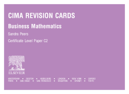 CIMA Revision Cards: Business Mathematics CIMA Revision Cards: Business Mathematics