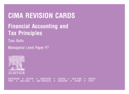 CIMA Revision Cards: Financial Accounting and Tax Principles